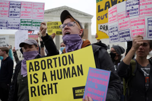 Protests in Washington D.C. in front of the U.S. Supreme Court following the leak of the potential Roe v. Wade overturning